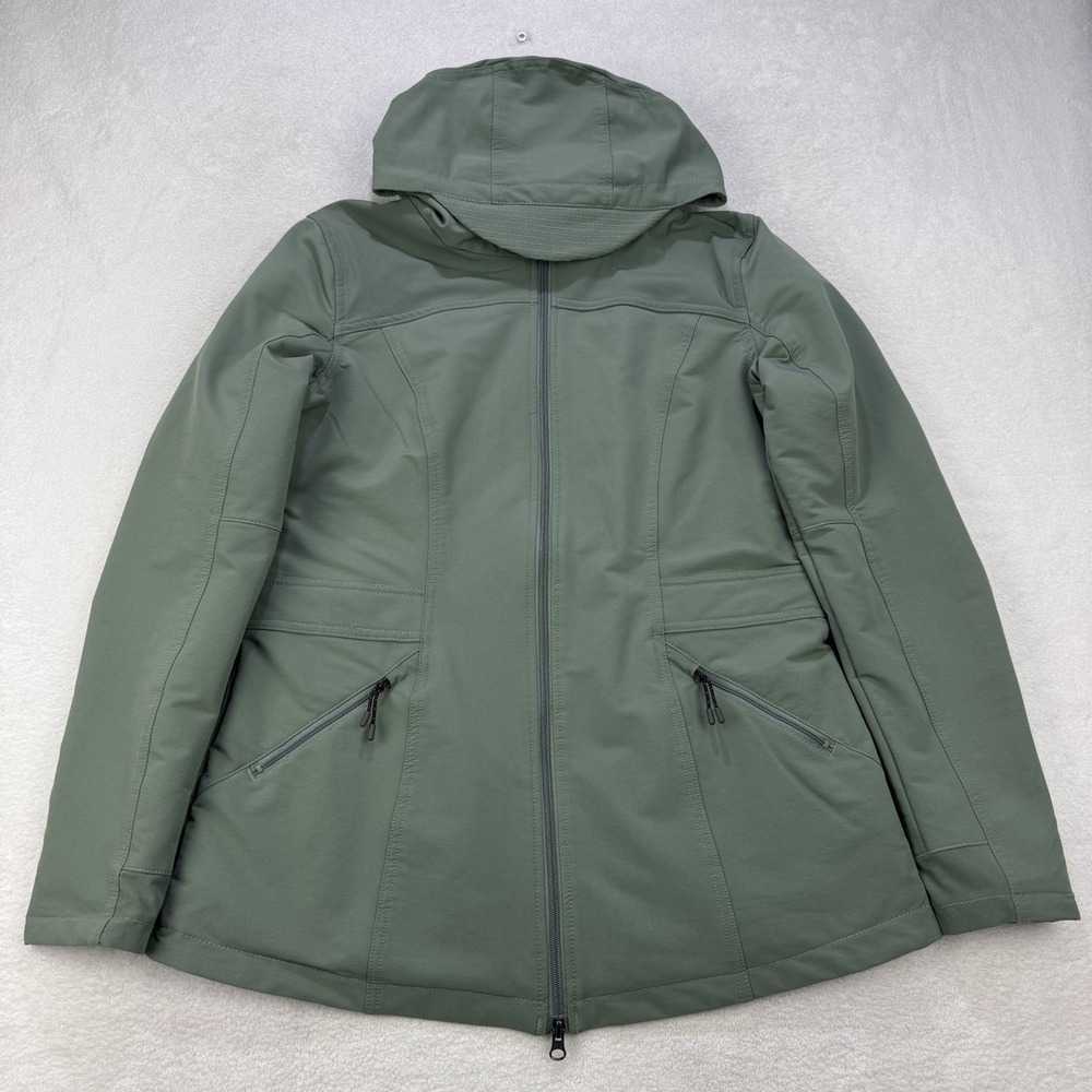 Iceberg Outerwear Jacket Women M Sage Green Fleece Lined Hooded 2230 AH-29 - Picture 1 of 10